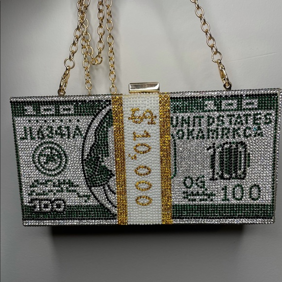 Money Rhinestone Clutch-Bag - Picture 10 of 10